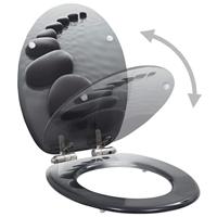 VidaXL Toiletbril met soft-close deksel stenen mdf - thumbnail