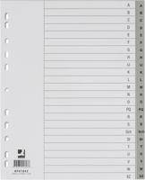Q-CONNECT tabbladen, A4, PP, 11-gaatsperforatie, set van A-Z, 24 tabs, grijs - thumbnail
