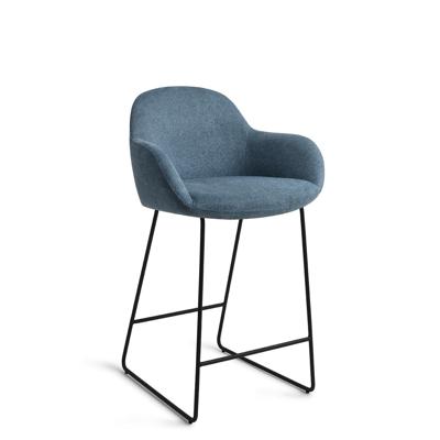 Jesper Home Barkruk 'Kushi' Slide Black, kleur Ocean Eyes (zithoogte 67cm)