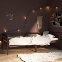 Bedframe massief grenenhout donkerbruin 90x200 cm - thumbnail