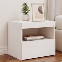 Nachtkastjes met LED-verlichting 2 st 50x40x45 cm wit - thumbnail