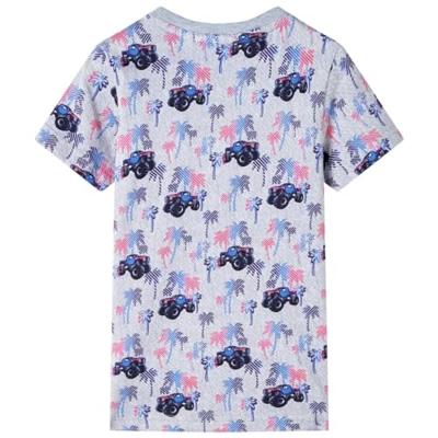 Kindershirt met monstertruckprint 92 gemleerd grijs - thumbnail