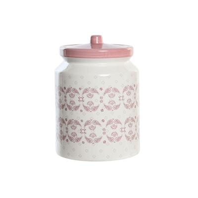 Tin DKD Home Decor 15,5 x 15,5 x 21 cm Roze Wit Dolomite