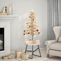 Kerstdecoratie kerstboom 100 cm massief grenenhout - thumbnail