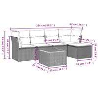 6-delige Loungeset met kussens poly rattan beige - thumbnail