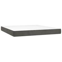 Boxspring met matras fluweel donkergrijs 180x200 cm - thumbnail