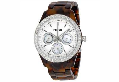 Horlogeband Fossil ES2456 / ES2458 Kunststof/Plastic Bruin 18mm