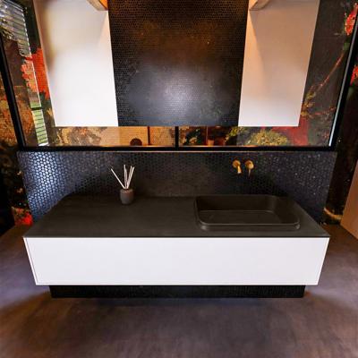 Badkamermeubelset Mondiaz Erin 150 cm met 1 Lade met RIDGE Wastafel Rechts Urban Zonder Kraangaten Greeploos Mat Talc Badkamermeubelset Mondiaz Erin 150 cm met 1 Lade met RIDGE Wastafel Rechts Urban Zonder Kraangaten Greeploos Mat Talc