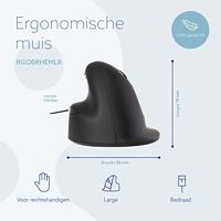 R-Go Tools R-Go HE Break Mouse, Ergonomische muis, Anti-RSI software, Groot (Handlengte boven 185mm), Rechtshandig, Bedraad - thumbnail