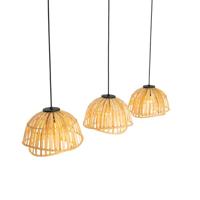 QAZQA Oosterse hanglamp zwart met naturel bamboe 3-lichts - Pua - thumbnail