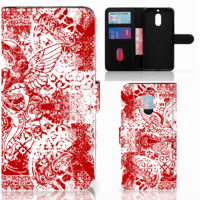 Telefoonhoesje met Naam Nokia 6 Angel Skull Rood - thumbnail