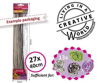 Vaessen Creative • sieraden kit alu-stems 40cmx2mm zilver-zwart 27st.