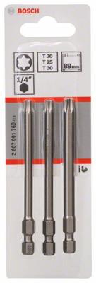 Bosch Accessoires 3-delige bitset extra hard t20; t25; t30; 89 mm 3st - 2607001760