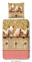 Good Morning Kinderdekbedovertrek "Haflinger paarden" - Zand - (135x200 cm) - Katoen - thumbnail