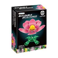 Metalen Constructieset Roze Klaproos - thumbnail