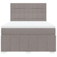 Boxspring met matras stof taupe 140x200 cm - thumbnail