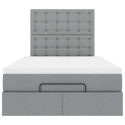 Ottoman bed met matras 120x200cm stof lichtgrijs