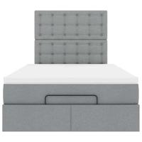 Ottoman bed met matras 120x200cm stof lichtgrijs - thumbnail