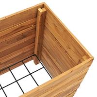 Plantenbak verhoogd 50x40x55 cm gerecycled teakhout en staal - thumbnail