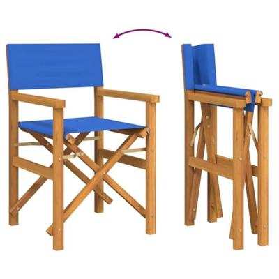Regisseursstoelen inklapbaar 2 st massief teakhout blauw