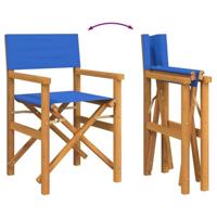 Regisseursstoelen inklapbaar 2 st massief teakhout blauw - thumbnail