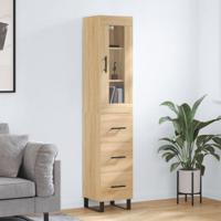 Hoge kast 34,5x34x180 cm bewerkt hout sonoma eikenkleurig - thumbnail