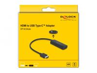 DeLOCK 64212 video kabel adapter 0,18 m HDMI Type A (Standaard) USB Type-C + Micro-USB Zwart - thumbnail