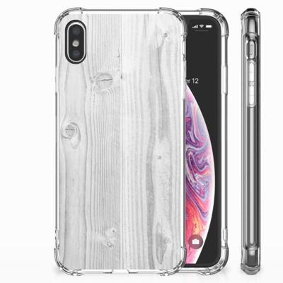 Apple iPhone Xs Max Stevig Telefoonhoesje White Wood Apple iPhone Xs Max Stevig Telefoonhoesje White Wood