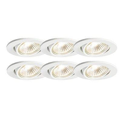 QAZQA Set van 6 inbouwspots wit kantelbaar - Cisco QAZQA Set van 6 inbouwspots wit kantelbaar - Cisco