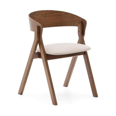 Kave Home Eetkamerstoel 'Godia' Essen en rubberhout, kleur Beige/Wengé Kave Home Eetkamerstoel 'Godia' Essen en rubberhout, kleur Beige/Wengé