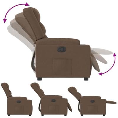 Fauteuil verstelbaar stof bruin