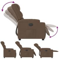 Fauteuil verstelbaar stof bruin - thumbnail