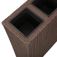 Plantenbak verhoogd met 4 potten poly rattan bruin - thumbnail
