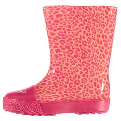 XQ Footwear regenlaarzen panter junior rubber roze maat 30