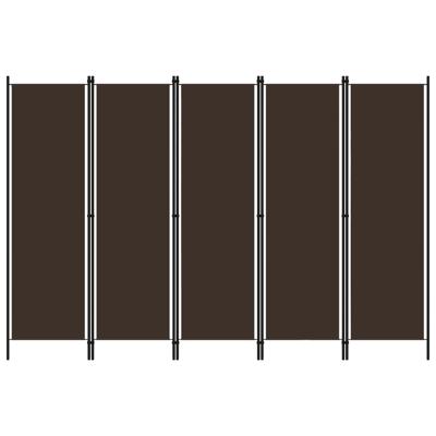 VidaXL Kamerscherm met 5 panelen 250x180 cm bruin