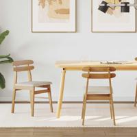 Eetkamerstoel 2 pcs Natuurlijk en Licht Massief Hout - thumbnail