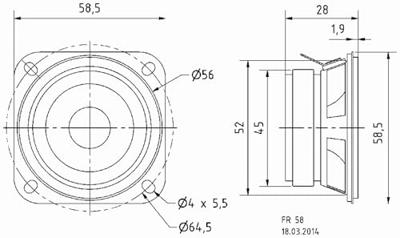 Visaton FR 58 - 4 Ohm 2.3 inch 5.8 cm Breedband-luidspreker 10 W 4 Ω Visaton FR 58 - 4 Ohm 2.3 inch 5.8 cm Breedband-luidspreker 10 W 4 Ω