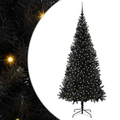 VidaXL Kerstboom met 300 led met standaard zwart 210 cm pvc VidaXL Kerstboom met 300 led met standaard zwart 210 cm pvc