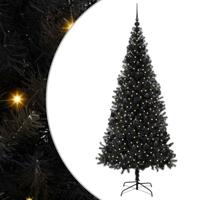 VidaXL Kerstboom met 300 led met standaard zwart 210 cm pvc - thumbnail