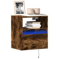 Tv-wandmeubels met LED 2 st 41x31x45 cm gerookt eikenkleurig - thumbnail