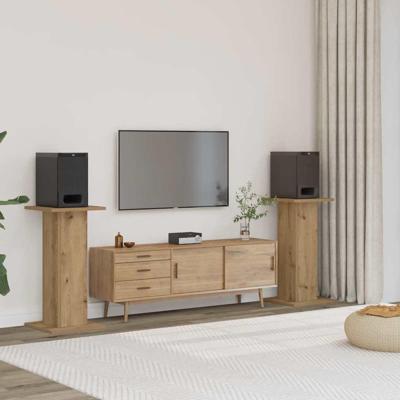 VidaXL Speakerstandaards 2 st 30x30x60 cm hout artisanaal eikenkleurig