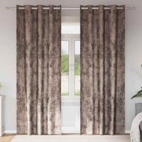VidaXL Velvet gordijnen 2 pcs cappuccino 260 x 140 cm fluweel - thumbnail