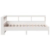 Bed met boekenkast zonder matras grenenhout wit 75x190 cm - thumbnail