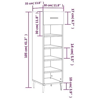 Schoenenkast 30x35x105 cm bewerkt hout zwart Schoenenkast 30x35x105 cm bewerkt hout zwart