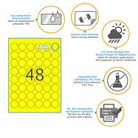 Etiket HERMA 8034 30mm rond weerbestendig geel 1200stuks - thumbnail