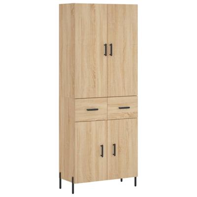 Hoge kast 69,5x34x180 cm bewerkt hout sonoma eikenkleurig