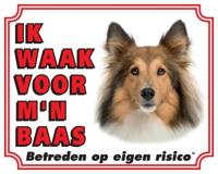 Shetland Sheepdog Waakbord - Ik waak voor Bruin - thumbnail
