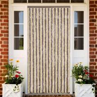 VidaXL Vliegengordijn 118x220 cm chenille donkerbruin en beige - thumbnail