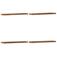 Wandschappen 4 st 40x10x1,5 cm bewerkt hout oud houtkleurig - thumbnail