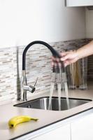 Keukenmengkraan Sapho Sili 1-hendel 47.5 cm met Siliconen Uitloop Chroom Zwart - thumbnail